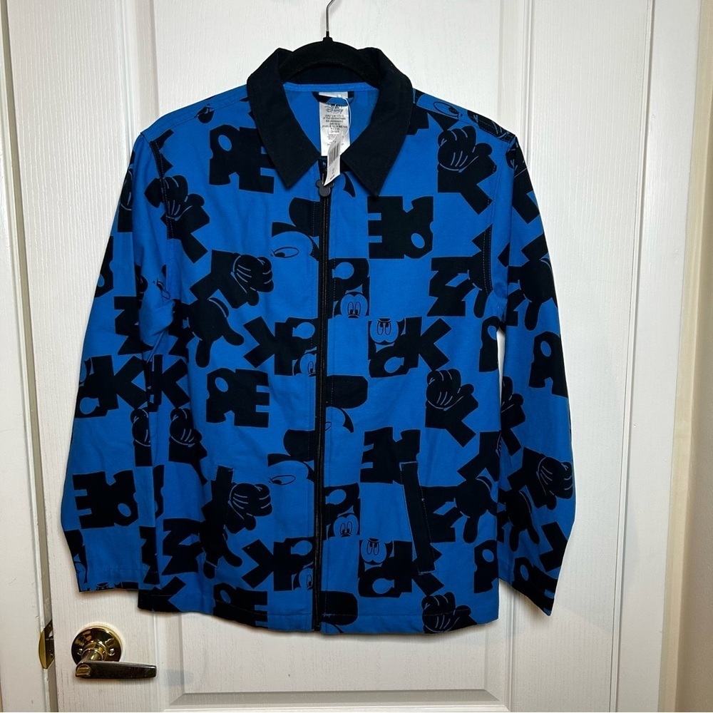 Disney Blue/Black Jacket Size 13 Youth Boy/Girl Full Zip Vacation, Casual NEW